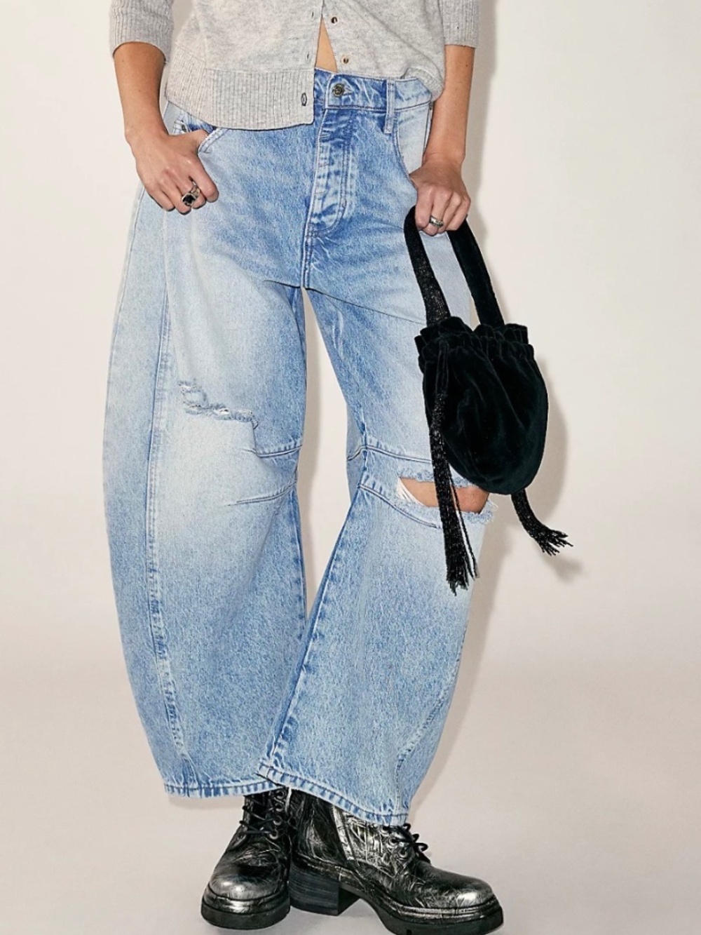 We The Free Good Luck Mid-Rise Barrel Jeans